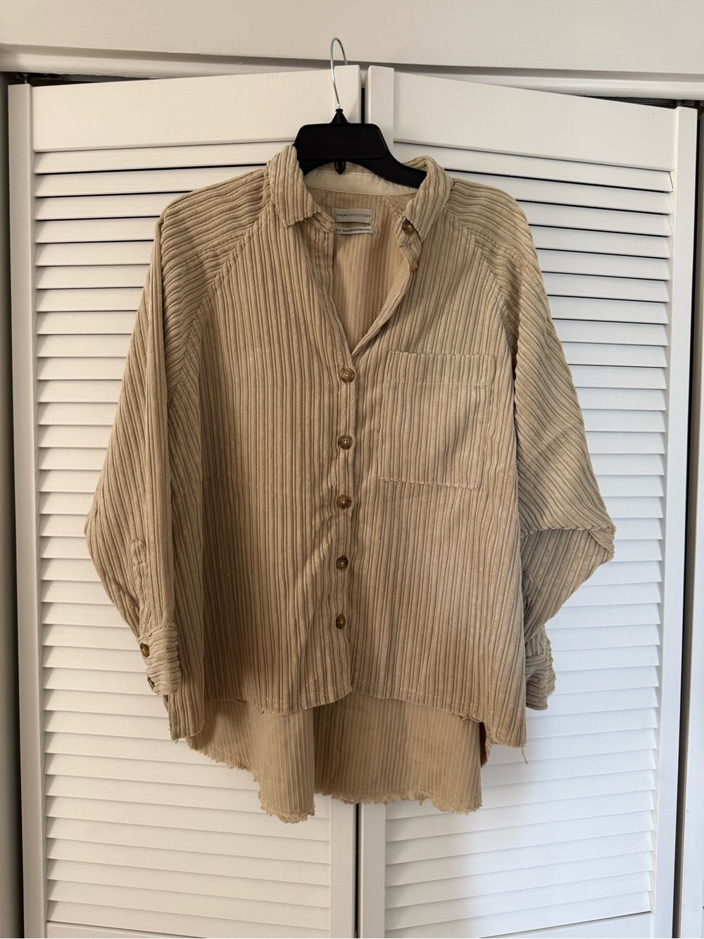 Urban Outfitters Cream Corduroy Button-Up Top